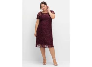 4063137032333 - Große Größen Cocktailkleid mit Zierborten aubergine Gr42