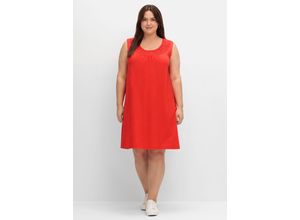 4063137036768 - Große Größen Shirtkleid mit Smok-Einsatz in A-Linie rot Gr40