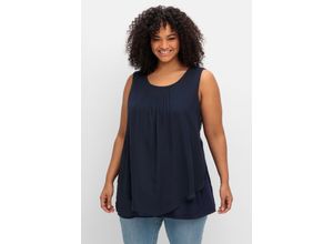 4063137037161 - Große Größen Doppellagiges Top aus Chiffon und Jersey tiefblau Gr40