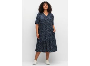 4063137039622 - Große Größen Kleid in A-Linie mit maritimem Print und Seitentaschen tiefblau gemustert Gr50 4063137039622 - Große Größen Kleid in A-Linie mit maritimem Print und Seitentaschen tiefblau gemustert Gr50