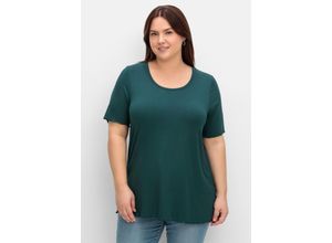 4063137042059 - Große Größen Shirt in A-Linie mit Cut-out im Nacken tiefgrün Gr40 42