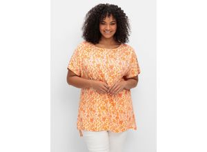 4063137044299 - Große Größen Oversize-Tunika mit Cut-outs an den Ärmeln apricot gemustert Gr52