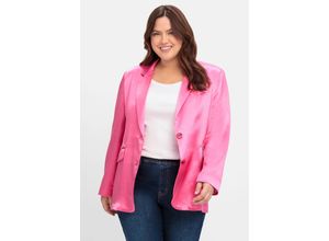 4063137051853 - Große Größen Satin-Blazer mit Kontrast-Innenfutter pink Gr42