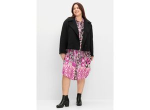 4063137051976 - Große Größen Kurze Jacke mit breitem Reverskragen schwarz Gr48