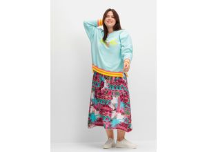 4063137053475 - Große Größen Midirock im Muster- und Farbmix pink gemustert Gr42