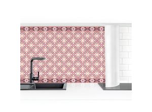 4063307233867 - Micasia - Küchenrückwand - Geometrischer Fliesenmix Herzen Orange Größe HxB 50x50cm Material Smart