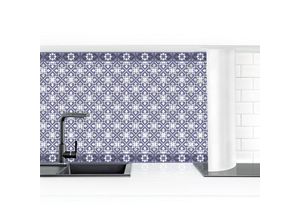 4063307237384 - Micasia - Küchenrückwand - Geometrischer Fliesenmix Herzen Violett Größe HxB 90x50cm Material Smart