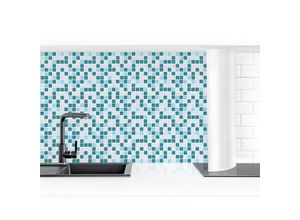 4063307301931 - Micasia - Küchenrückwand - Mosaikfliesen Türkis Blau Größe HxB 100x400cm Material Smart