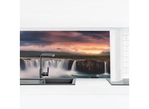 4063307746565 - Micasia - Küchenrückwand - Goðafoss Wasserfall in Island Größe HxB 40cm x 140cm Material Smart