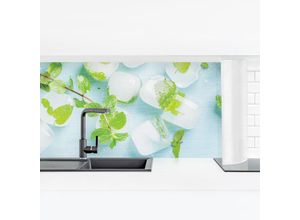 4063307757202 - Micasia - Küchenrückwand - Eiswürfel mit Minzblättern Größe HxB 40x140cm Material Smart