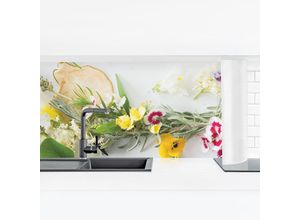 4063307757769 - Micasia - Küchenrückwand - Frische Kräuter mit Essblüten Größe HxB 40x140cm Material Smart