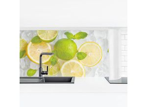 4063307759725 - Micasia - Küchenrückwand - Zitrusfrüchte auf Eiswürfel Größe HxB 40x140cm Material Smart