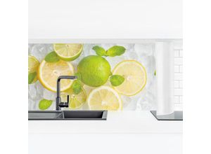 4063307759756 - Küchenrückwand - Zitrusfrüchte auf Eiswürfel Größe HxB 70x245cm Material Smart