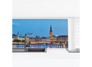 4063307769663 - Micasia - Küchenrückwand - Hamburg Skyline Größe HxB 40x140cm Material Smart