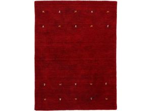 4063375005526 - Wollteppich CARPETFINE Gabbeh Uni Teppiche Gr B L 80 cm x 150 cm 15 mm 1 St rot Schurwollteppiche reine Wolle handgewebt Gabbeh Loom Tiermotiv auch als Läufer