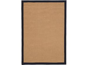 4063375010124 - Sisalteppich CARPETFINE Sisal Teppiche Gr B L 120 cm x 170 cm 5 mm 1 St grau (anthrazit) Esszimmerteppiche mit farbiger Bordüre Anti Rutsch Rückseite