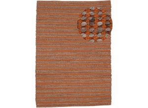 4063375021076 - Teppich CARPETFINE Lara Teppiche Gr B L 160 cm x 230 cm 6 mm 1 St orange Baumwollteppiche Wendeteppich aus JuteBaumwolle Wohnzimmer