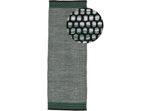 4063375024787 - Läufer CARPETFINE Kelim Mia Teppiche Gr B L 80 cm x 400 cm 6 mm 1 St grün Kurzflor-Läufer Baumwolle Wendeteppich
