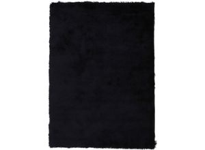 4063375026538 - Hochflor-Teppich CARPETFINE Breeze Teppiche Gr B L 200 cm x 290 cm 45 mm 1 St schwarz Esszimmerteppiche besonders weich mit leichtem Glanz Garn Wohnzimmer