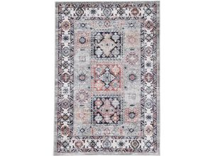 4063375034267 - Teppich CARPETFINE Vintage Kazach Teppiche Gr B L 200 cm x 290 cm 6 mm 1 St grau (hellgrau) Orientalische Muster Orient Vintage Look