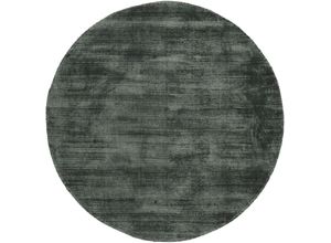 4063375038135 - Teppich CARPETFINE Ava Viskoseteppich Teppiche Gr Ø 120 cm 13 mm 1 St grün (dunkelgrün) Esszimmerteppiche Seidenoptik leichter Glanz Wohnzimmer