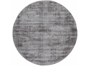 4063375038173 - Teppich CARPETFINE Ava Viskoseteppich Teppiche Gr Ø 120 cm 13 mm 1 St grau (hellgrau) Esszimmerteppiche Seidenoptik leichter Glanz Wohnzimmer