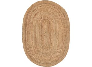 4063375039194 - Teppich CARPETFINE Nele Juteteppich Naturfaser Teppiche Gr B L 200 cm x 290 cm 6 mm 1 St beige (natur) Esszimmerteppiche geflochtener Wendeteppich aus 100%Jute in rund und oval viele Größen