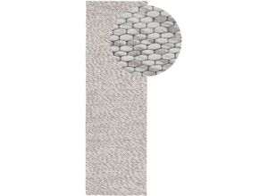 4063375085108 - Wollteppich CARPETFINE Sina Teppiche Gr B L 80 cm x 400 cm 14 mm 1 St braun (hellbraun) Esszimmerteppiche grobe Struktur reine Wolle Wohnzimmer auch als Läufer und in rund