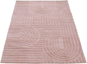 4063375086105 - Teppich CARPETFINE Holly 4 - Soft Touch Microfaser Teppich Teppiche Gr B L 160 cm x 230 cm 12 mm 1 St rosa Esszimmerteppiche Boho Scandi weiche dichte getuftete Hoch-Tief-Struktur Wohnzimmer