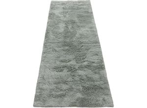 4063375087317 - Hochflor-Läufer CARPETFINE Silky Teppiche Gr B L 80 cm x 300 cm 20 mm 1 St grün Hochflor-Läufer