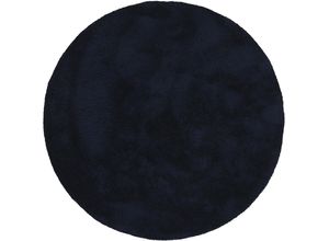 4063375087812 - Teppich CARPETFINE Silky Teppiche Gr Ø 200 cm 20 mm 1 St blau Esszimmerteppiche Shaggy Langflor uni besonders weich handarbeit