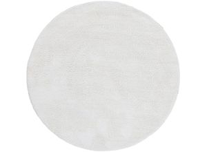 4063375088109 - Teppich CARPETFINE Silky Teppiche Gr Ø 200 cm 20 mm 1 St beige (creme) Esszimmerteppiche Shaggy Langflor uni besonders weich handarbeit