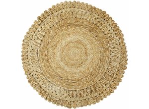 4063375089083 - Sisalteppich CARPETFINE Juteteppich Luca Teppiche Gr Ø 150 cm 13 mm 1 St beige (natur) Esszimmerteppiche natürliches Pflanzenmaterial von Hand gewebt Boho Style