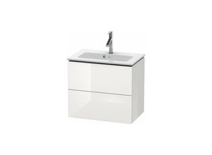 4063382033314 - Duravit - L-Cube Waschtischunterbau wandhängend Compact 2 Schubkästen Breite 520mm für Me by Starck 233653 Farbe Flannel Grey Seidenmatt Lack