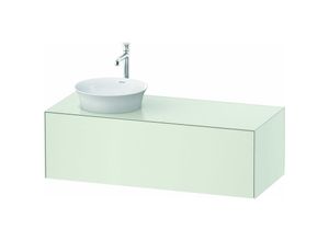 4063382116215 - Duravit - White Tulip Waschtischunterbau wandhängend Breite 1300 x Tiefe 550mm mit 1x Auszug mit Tip-on Technik WT4977L Farbe Weiß Seidenmatt