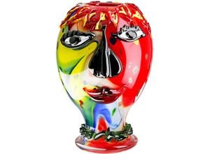 4063387274637 - Tischvase CASABLANCA BY GILDE Gesichtsvaseb Andrew mehrfarbig H29 cm bunt (mehrfarbig) B21cm H29cm T21cm Ø21cm Glas Vasen