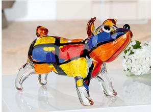 4063387274767 - Tierfigur CASABLANCA BY GILDE Hund Pacco mehrfarbig bunt (mehrfarbig) B25cm H17cm T9cm Glas Dekofiguren