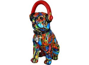 4063387360552 - Tierfigur CASABLANCA BY GILDE Mops Urban Graffiti Dekofiguren Gr B H T 13 cm x 30 cm x 21 cm bunt Tierfiguren