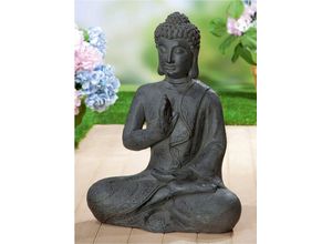 4063387375792 - Buddhafigur GILDE Figur Buddha sitzend Dekofiguren Gr B H T 50 cm x 65 cm x 30 cm grau (anthrazitfarben) Weitere Figuren Skulpturen