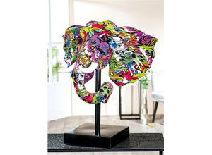 4063387377017 - Tierfigur CASABLANCA BY GILDE Elefant Street Art stehend Dekofiguren Gr B H T 52 cm x 62 cm x 38 cm bunt Weihnachtsengel Weihnachtsfiguren