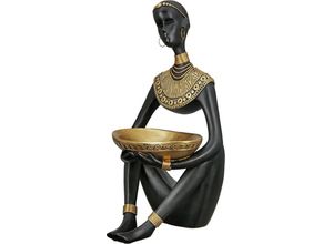 4063387377222 - Afrikafigur GILDE Figur Amari Dekofiguren Gr B H T 17 cm x 32 cm x 16 cm schwarz (goldfarben schwarz) Weitere Figuren Skulpturen