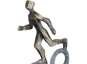 4063387378441 - Dekofigur CASABLANCA BY GILDE Skulptur Running on Rings anthrazitfarben kupferfarben B26cm H47cm T75cm Kunstharz Dekofiguren