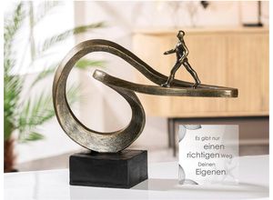 4063387378649 - Dekofigur CASABLANCA BY GILDE Skulptur Path\ Dekofiguren Gr B H T 32 cm x 25 cm x 15 cm braun (bronzefarben) Weihnachtsengel Weihnachtsfiguren