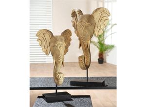 4063387379516 - Tierfigur GILDE Skulptur Elefant H 46 cm Dekofiguren Gr B H T 19 cm x 46 cm x 11 cm schwarz (goldfarben schwarz) Weihnachtsengel Weihnachtsfiguren