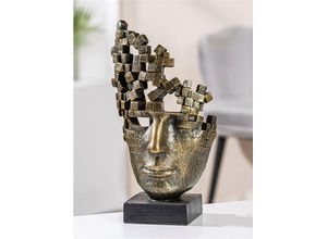 4063387379561 - Dekofigur CASABLANCA BY GILDE Skulptur Male Mask\ Dekofiguren Gr B H T 16 cm x 30 cm x 10 cm braun (bronzefarben) Weihnachtsengel Weihnachtsfiguren