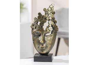 4063387379578 - Dekofigur CASABLANCA BY GILDE Skulptur Female Mask\ Dekofiguren Gr B H T 15 cm x 315 cm x 10 cm braun (bronzefarben) Weihnachtsengel Weihnachtsfiguren