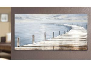 4063387382035 - Leinwandbild CASABLANCA BY GILDE Bild rechteckig Steg blau H 75 cm blau (farbe bild(er) blau) B150cm H75cm T38cm Leinwand Bilder