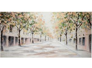 4063387383568 - Leinwandbild GILDE Bild La Rambla Bilder Gr B H T 17 cm x 30 cm x 8 cm 1 St grün (creme grün) Leinwandbilder