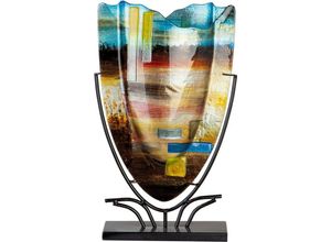 4063387397923 - Dekovase GILDE GLAS ART Campo Vasen Gr B H T 11 cm x 48 cm x 29 cm bunt (gelb grün blau schwarz) Blumenvasen Vasen aus Glas Höhe ca 48 cm