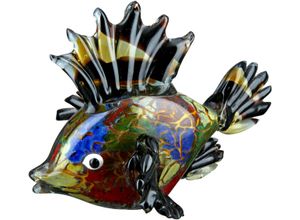 4063387399545 - Tierfigur CASABLANCA BY GILDE Glas Fisch Dekofiguren Gr B H T 24 cm x 17 cm x 18 cm Tier bunt Tierfiguren farblich durchgefärbt